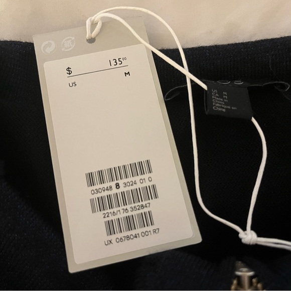 New COS Sweater Cape Dress Size Medium $135 Navy Lurex - Picture 4 of 8